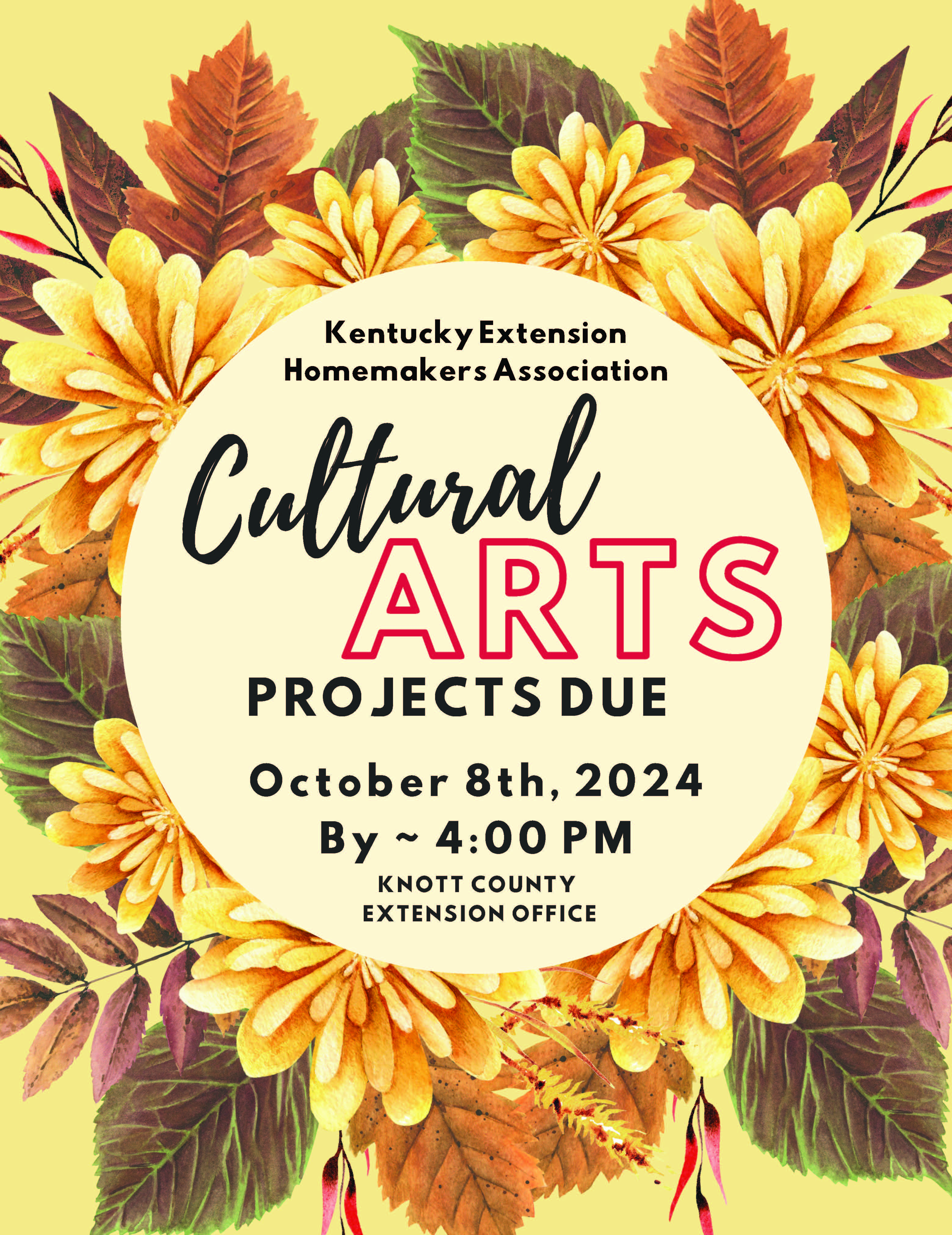 KEHA - Cultural Arts Projects Due Flyer